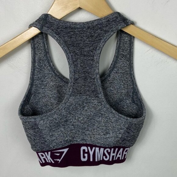 Gymshark Flex Matching Set Crop Leggings Sports Bra Grey Plum Size XS‎ Fitness - Picture 8 of 12